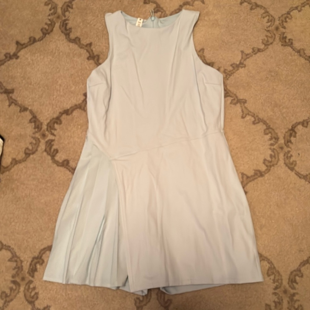 Baby blue Lululemon tennis dress built in shorts, zip back, cute  pleated flare